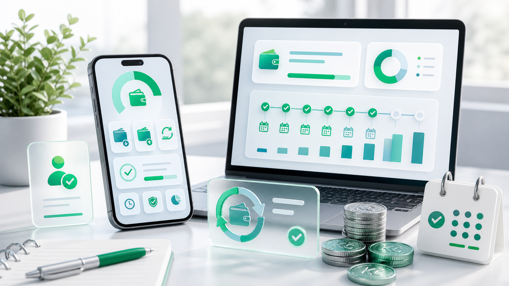 Moderní ilustrační obrázek k recenzi flexibilního online úvěru Creditea